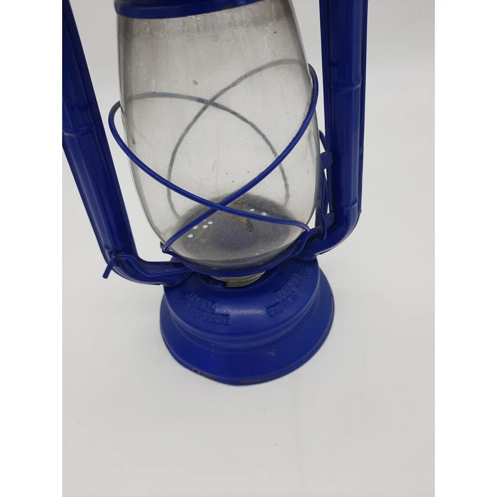 Vintage Meva 865 Blue Parrafin Oil Lamp Czech Republic